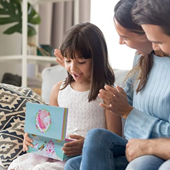 Jewelkeeper Girl's Musical Jewelry Storage Box with Spinning Unicorn, Rainbow - Picture 5 of 5